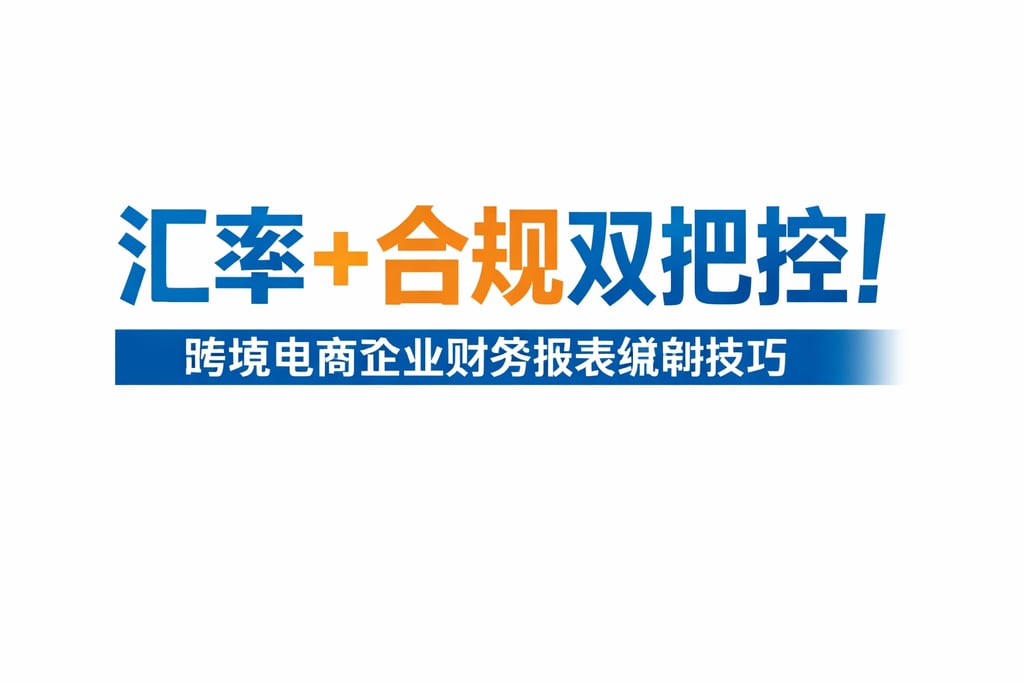 汇率 + 合规双把控！跨境电商企业财务报表编制技巧